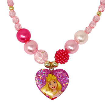 Disney Princess Aurora Pendant Stretch Beaded Necklace & Bracelet Set