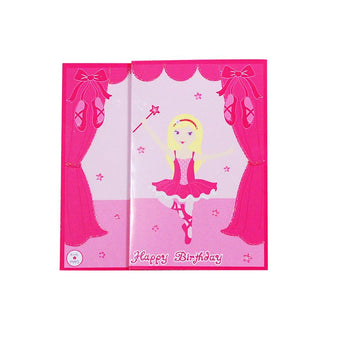 Ballerina Girls Birthday Card - Pink Poppy