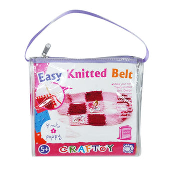 DIY Knitted Belt - Pink Poppy