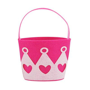 Crown Felt Bucket Bag - Pink Poppy